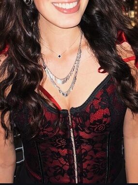 Gothic Red and Black Lace Corset Top with adjustable straps